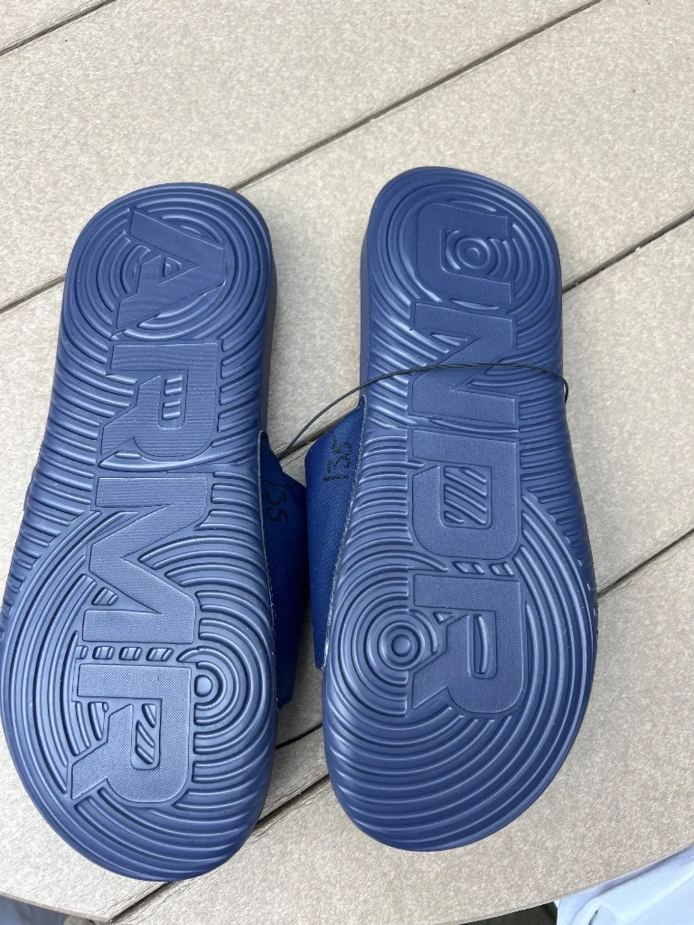 Under Armour Navy Midshipmen Slides  Size 13 NWT